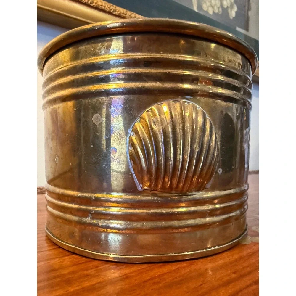 Vintage‎ Brass Shell Planter | Coastal Cachepot, Desk Organizer